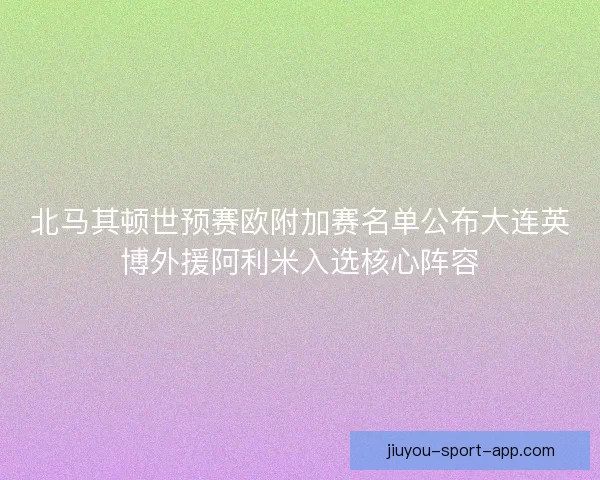 北马其顿世预赛欧附加赛名单公布大连英博外援阿利米入选核心阵容