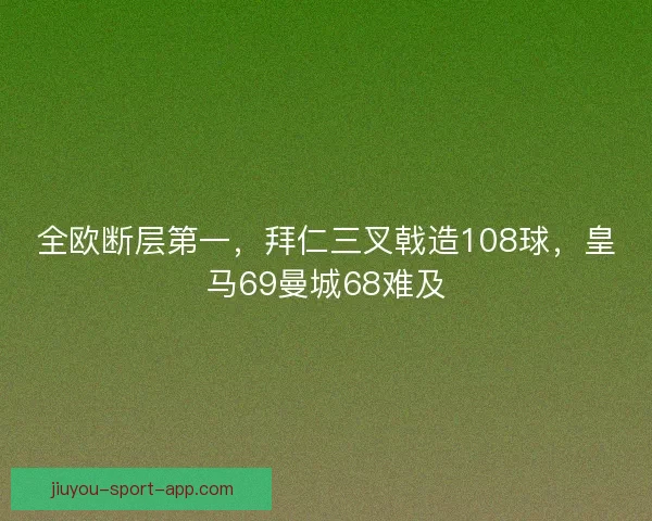 全欧断层第一,拜仁三叉戟造108球,皇马69曼城68难及 全欧断层第一,拜仁三叉戟造108球,皇马69曼城68难及